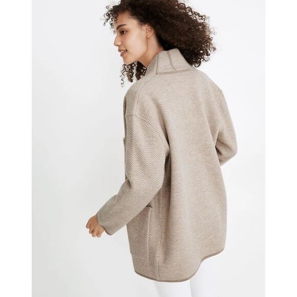 Madewell Herringbone Mattson Sweater Coat size M Medium Heather Stone - Picture 3 of 10
